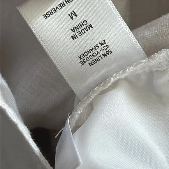 NWT New York & Company pleated front white linen blend pants size medium - Picture 5 of 5